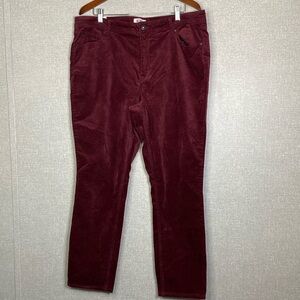 EV1 Maroon Preston Velour High Rise Skinny Jeans